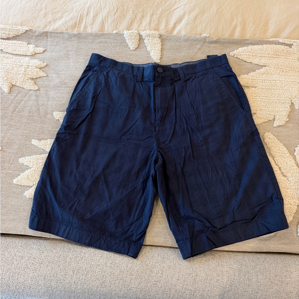 Tommy Hilfiger Men's Navy Flat-Front Cotton Shorts